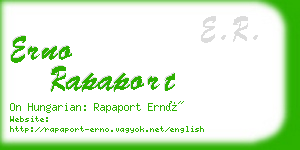 erno rapaport business card